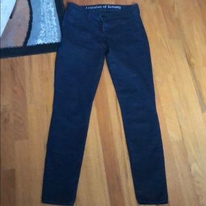 Dark wash waxed denim